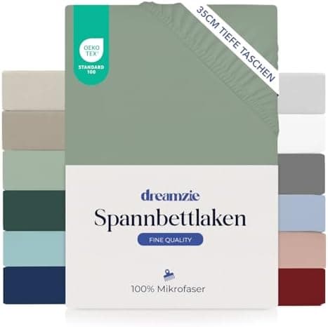 Dreamzie Spannbettlaken – 100% Mikrofaser, 35 cm Tiefe Tasche