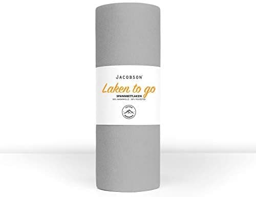 Jacobson Jersey-Spannbettlaken – 50% Baumwolle/50% Polyester, elastisch & hautsympathisch – 180–200 x 200 cm, 1er Set, N