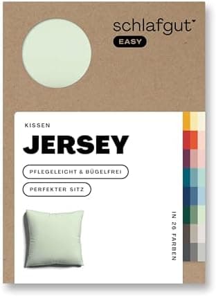 Schlafgut Easy Jersey Kissenbezug 40 x 40 cm – 100% Baumwolle, superweich & atmungsaktiv, Green Mid