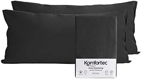 Komfortec Kissenbezüge 2er Set – 100% Baumwolle Premium Jersey (150 g/m²), superweich – OEKO‑TEX STANDARD 100