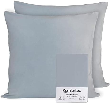 Komfortec Kissenbezüge 2er Set – 100% Baumwolle Premium Jersey (150 g/m²), superweich – OEKO‑TEX STANDARD 100