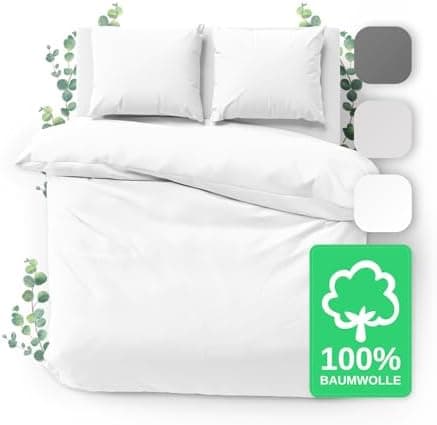 JACOBSON Bettwäsche 135x200 – 100% Baumwolle Perkal, OEKO‑TEX, 2‑teilig (135x200 + 80x80) mit Reißverschluss, Anthrazit