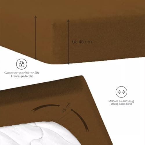 120x200 cm Jersey-Spannbettlaken – 100% Baumwolle, Weiß