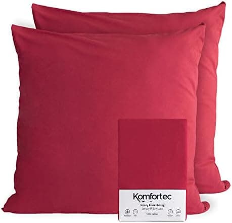 Komfortec Kissenbezüge 2er Set – 100% Baumwolle Premium Jersey (150 g/m²), superweich – OEKO‑TEX STANDARD 100