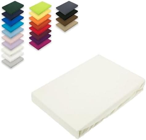 EXKLUSIV HEIMTEXTIL Jersey-Spannbettlaken 90–100 x 200 cm, bis 25 cm Matratzenhöhe – 100% Baumwolle, Öko‑Tex zertifizier