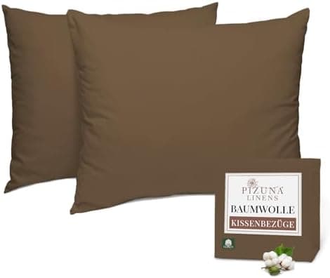Pizuna Kissenbezüge 2er-Pack 40 x 80 cm Dunkelblau – 100% Langstapel-Baumwolle, 400 Fadenzahl