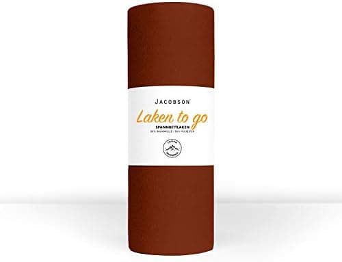 Jacobson Jersey-Spannbettlaken – 50% Baumwolle/50% Polyester, elastisch & hautsympathisch – 180–200 x 200 cm, 1er Set, N