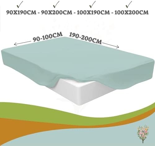 Jersey-Spannbettlaken / Spannbetttuch – 100% Baumwolle, 180x200–200x200 cm