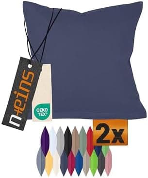 Doppelpack Baumwoll-Kissenbezüge 40 x 15 cm – Navyblau, schlichtes modernes Design