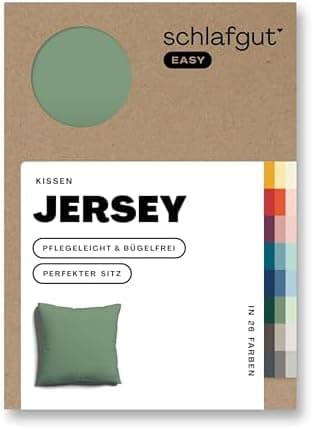 Schlafgut Easy Jersey Kissenbezug 40 x 40 cm – 100% Baumwolle, superweich & atmungsaktiv, Green Mid