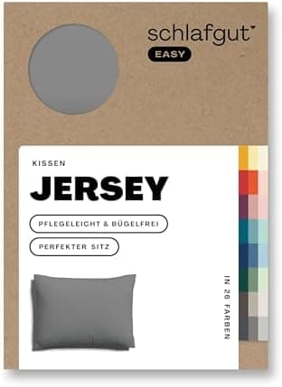 Schlafgut Easy Jersey Kissenbezug 40 x 40 cm – 100% Baumwolle, superweich & atmungsaktiv, Green Mid