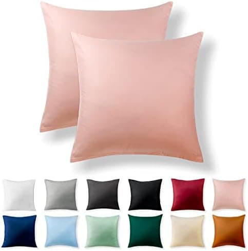 2er-Set Kissenbezüge 40 x 80 cm – Renforcé, 100% Baumwolle, superweich mit Reißverschluss, Babyrosa