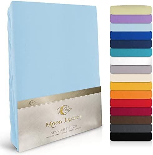 MOON-Luxury Spannbettlaken/Spannbetttuch Jersey-Stretch 230 g/m² OEKO-TEX – anthrazit, 90×200–100×220