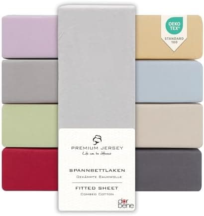 Spannbettlaken 90x200 – Jersey 100% gekämmte Baumwolle, passend für Matratzen bis 30 cm
