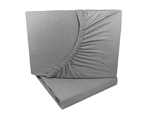 2er-Pack Jersey-Spannbettlaken 90x200–100x200 cm, 100% Baumwolle, Weiß