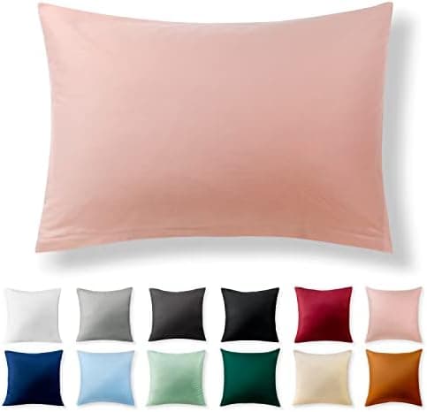 2er-Set Kissenbezüge 40 x 80 cm – Renforcé, 100% Baumwolle, superweich mit Reißverschluss, Babyrosa