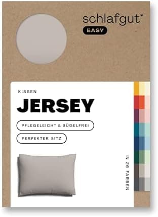 Schlafgut Easy Jersey Kissenbezug 40 x 40 cm – 100% Baumwolle, superweich & atmungsaktiv, Green Mid
