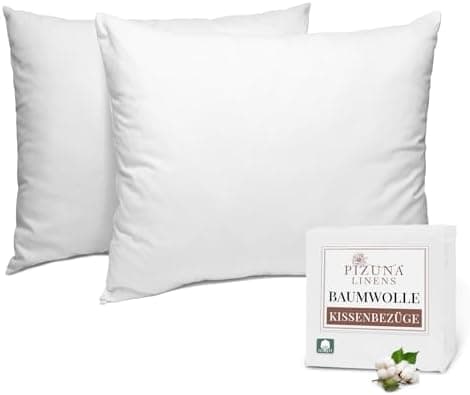 Pizuna Kissenbezüge 2er-Pack 40 x 80 cm Dunkelblau – 100% Langstapel-Baumwolle, 400 Fadenzahl