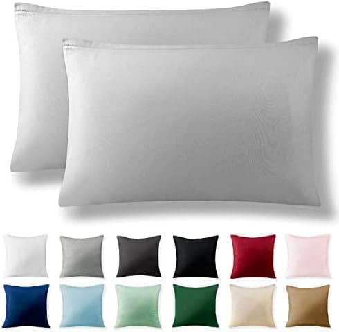 2er-Set Kissenbezüge 40 x 80 cm – Renforcé, 100% Baumwolle, superweich mit Reißverschluss, Babyrosa