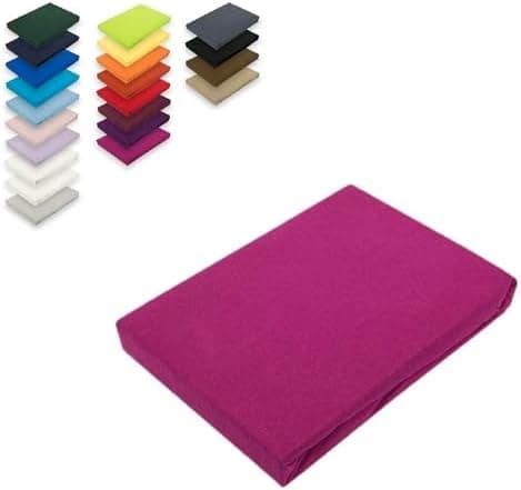 EXKLUSIV HEIMTEXTIL Jersey-Spannbettlaken 90–100 x 200 cm, bis 25 cm Matratzenhöhe – 100% Baumwolle, Öko‑Tex zertifizier