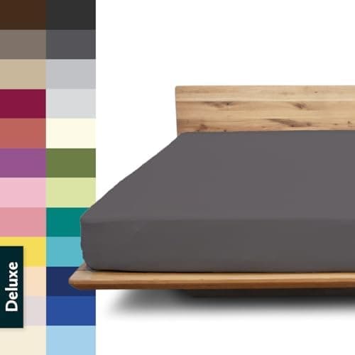 Spannbettlaken Deluxe Hotelqualität – 100% Baumwoll-Jersey, 240 g/m² – 180–200 x 200–220 cm