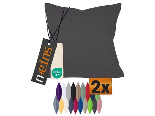 Doppelpack Baumwoll-Kissenbezüge 40 x 15 cm – Navyblau, schlichtes modernes Design