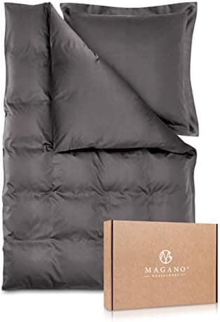 Magano® Bettwäsche 135x200 Taupe – Bambus & Baumwolle Satin 400 TC Premium, Deckenbezug 135x200 cm + Kissenbezug 40x80 c