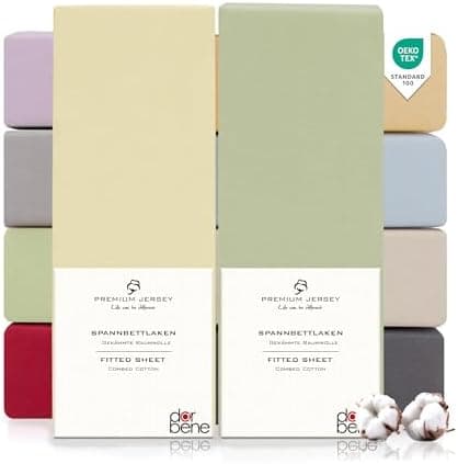 Spannbettlaken 90x200 – Jersey 100% gekämmte Baumwolle, passend für Matratzen bis 30 cm