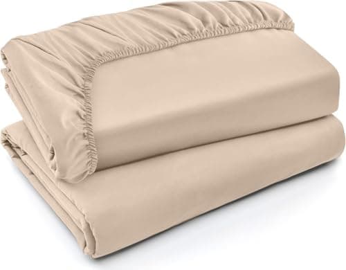 Utopia Bedding 2er-Set Spannbettlaken 140 x 200 cm – OEKO-TEX MADE IN GREEN zertifiziert – 35 cm Tiefe Tasche