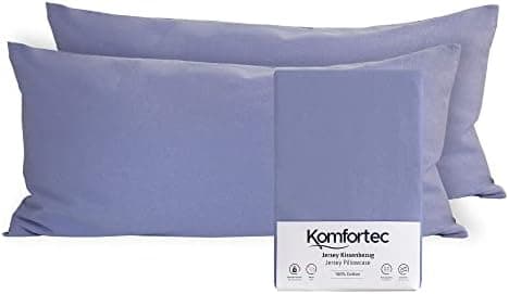 Komfortec Kissenbezüge 2er Set – 100% Baumwolle Premium Jersey (150 g/m²), superweich – OEKO‑TEX STANDARD 100
