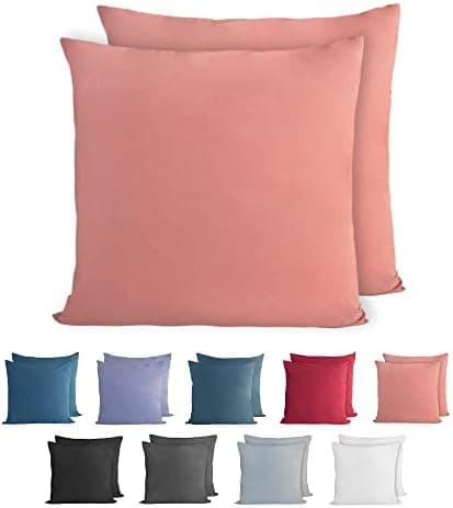 Komfortec Kissenbezüge 2er Set – 100% Baumwolle Premium Jersey (150 g/m²), superweich – OEKO‑TEX STANDARD 100