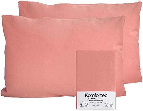 Komfortec Kissenbezüge 2er Set – 100% Baumwolle Premium Jersey (150 g/m²), superweich – OEKO‑TEX STANDARD 100