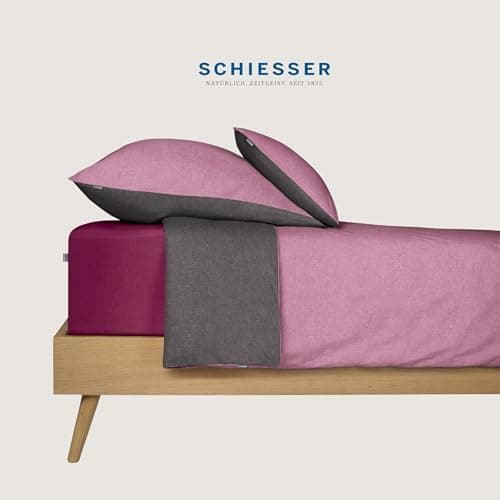 Schiesser Spannbettlaken Jessi – 100% gekämmte Baumwolle aus nachhaltiger Produktion | 180–190×200 cm, Matratzenhöhe bis