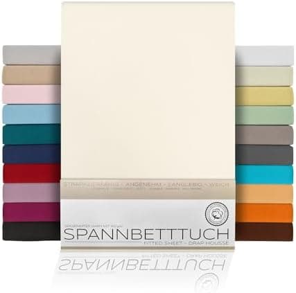 BEAUTEX Spannbetttuch aus Baumwolle – Premium Jersey 160 g/m², OEKO‑TEX STANDARD 100
