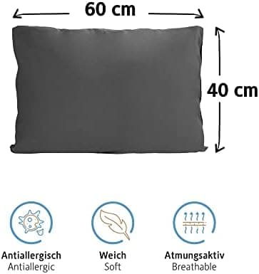 Komfortec Kissenbezüge 2er Set – 100% Baumwolle Premium Jersey (150 g/m²), superweich – OEKO‑TEX STANDARD 100