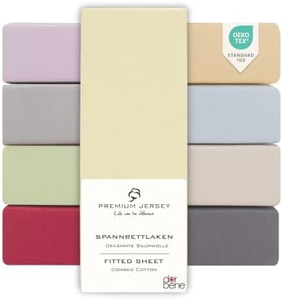Spannbettlaken 90x200 – Jersey 100% gekämmte Baumwolle, passend für Matratzen bis 30 cm