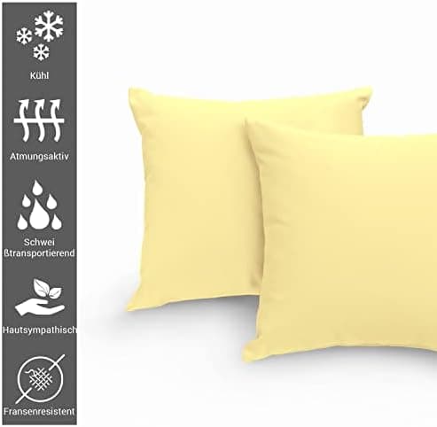Pizuna Kissenbezüge 2er-Pack 40 x 80 cm Dunkelblau – 100% Langstapel-Baumwolle, 400 Fadenzahl