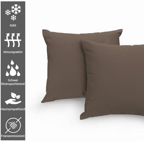 Pizuna Kissenbezüge 2er-Pack 40 x 80 cm Dunkelblau – 100% Langstapel-Baumwolle, 400 Fadenzahl