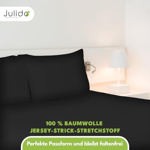 Julido Jersey-Spannbettlaken 140x200 cm – Baumwolle, OEKO-TEX® Standard 100, hautfreundlich & allergikergeeignet, Grün