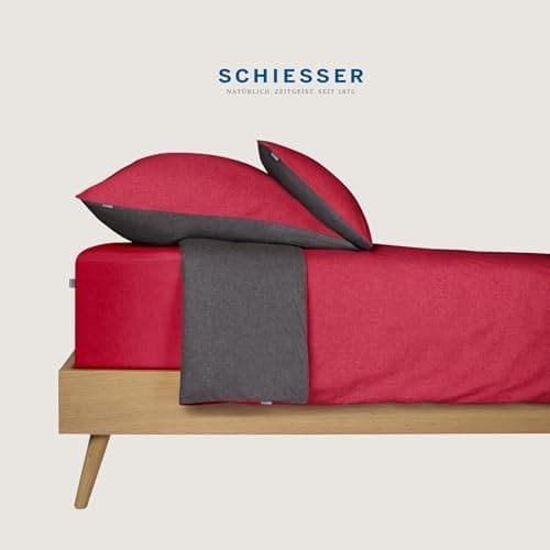 Schiesser Spannbettlaken Jessi – 100% gekämmte Baumwolle aus nachhaltiger Produktion | 180–190×200 cm, Matratzenhöhe bis