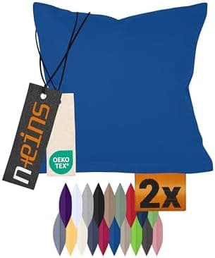 Doppelpack Baumwoll-Kissenbezüge 40 x 15 cm – Navyblau, schlichtes modernes Design
