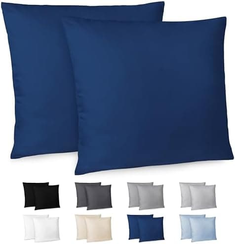 Dreamzie Kissenbezug 40x80 (2er Set) – Mikrofaser weich, OEKO-TEX STANDARD 100, Anthrazit mit Reißverschluss