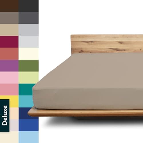 Spannbettlaken Deluxe Hotelqualität – 100% Baumwoll-Jersey, 240 g/m² – 180–200 x 200–220 cm