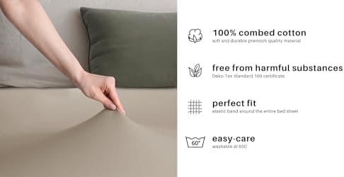 DecoKing Spannbettlaken 180 x 200 & 200 x 200 cm – 100% gekämmte Baumwolle (Jersey)