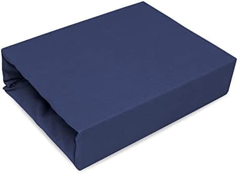 Spannbettlaken 100% Baumwolle Jersey – 140×200 (Marineblau) | 22 Farben, 9 Größen