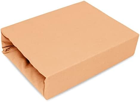 Spannbettlaken 100% Baumwolle (Jersey) – 180 x 200 cm, Lachs
