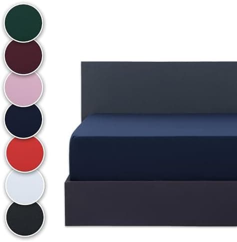 Vency Spannbettlaken 90x200 cm (bis 25 cm Matratzenhöhe) – 100% Baumwolle, Weiß