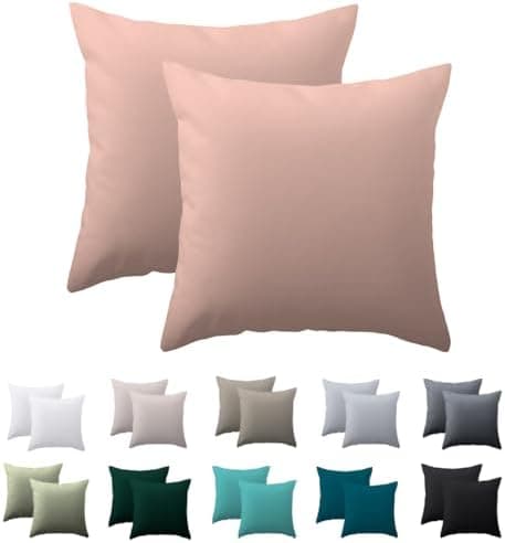 Kissenbezug 40x80 cm 2er Set – 100% Mikrofaser Beige, weich & bügelfrei mit Reißverschluss