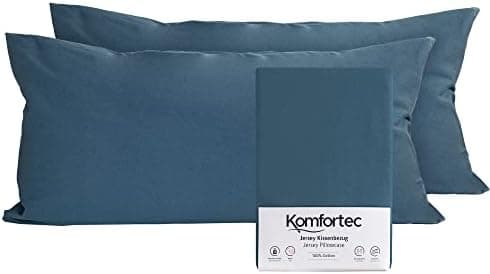 Komfortec Kissenbezüge 2er Set – 100% Baumwolle Premium Jersey (150 g/m²), superweich – OEKO‑TEX STANDARD 100