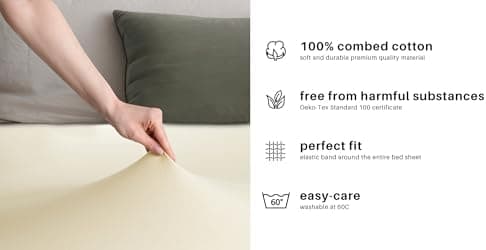 DecoKing Spannbettlaken 180 x 200 & 200 x 200 cm – 100% gekämmte Baumwolle (Jersey)